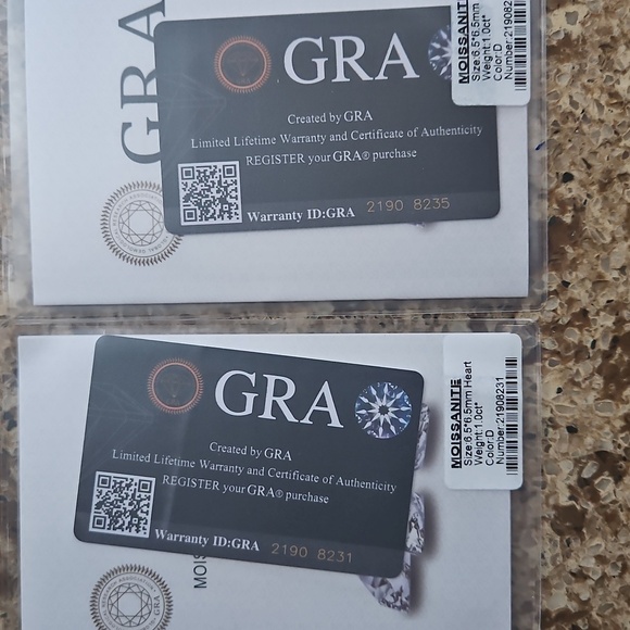 GRA Certified Heart Cut Moissanite Drop Earrings 3/6cttw - Picture 8 of 8